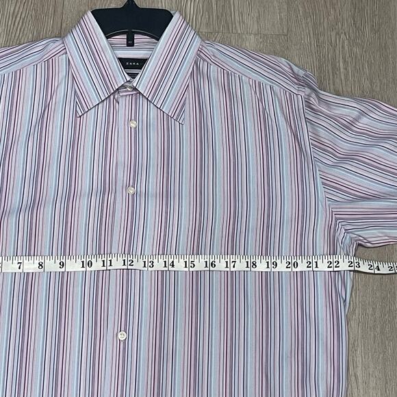 Mens Shirt Large Striped Button Up Office Evening Interview Career - Picture 4 of 7